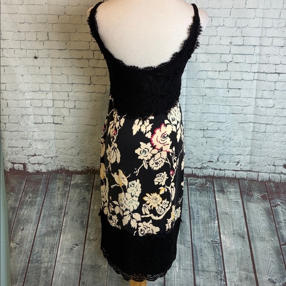 Diane von Furstenberg Olivette Silk Floral Slip Dress 10 Lace Trim Midi Coquette - Picture 9 of 16